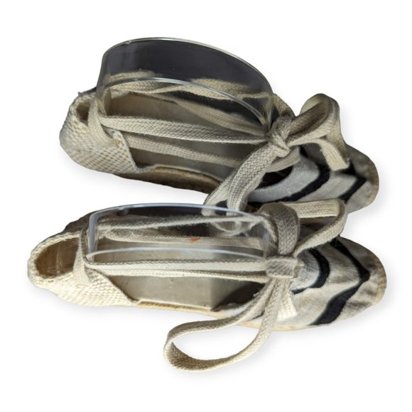 Andre Assous Striped Espadrille Wedges Size 7 - Picture 8 of 15